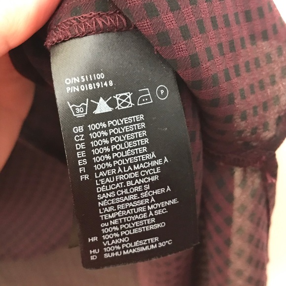 H&M Sheer Plaid Button Front Sleeveless Blouse 4 - Picture 5 of 7